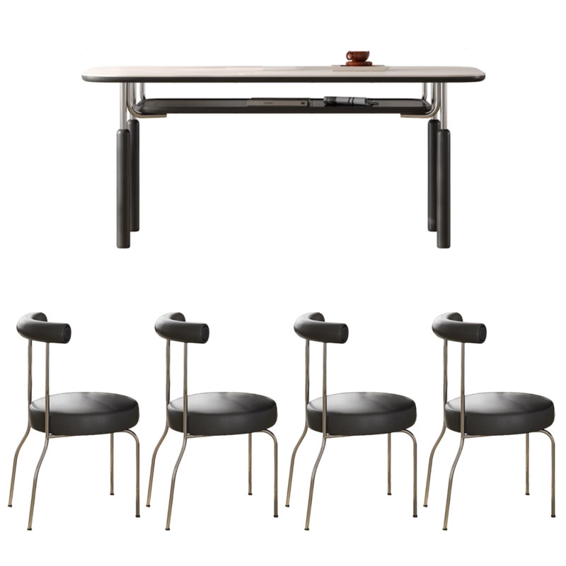 Table de salle à manger moderne, H 29,52 po x L 62,99 po x l 31,49 po