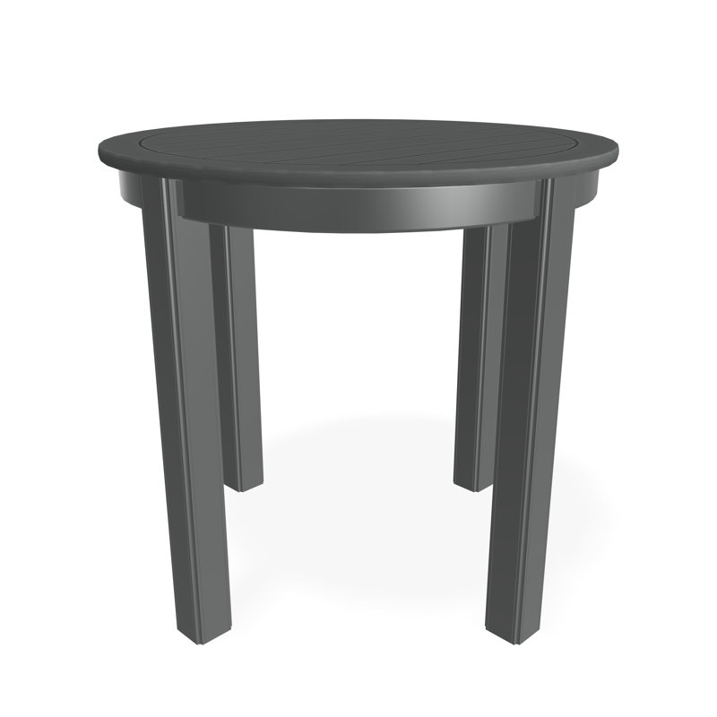 Outdoor Round Side Table, Gray/Graphite, Acrylic
