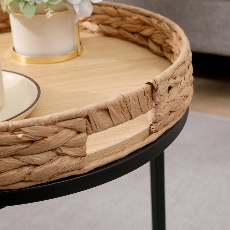 Set of Two Round Nesting Tables – Traditional Side Tables – Large 40x46 cm, Small 30x36 cm – for Living Room, Bedroom, Multipurpose Use