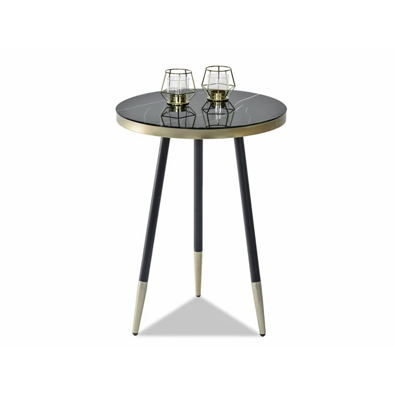 Hooli Three Leg Coffee Table, Black marble-golden-black