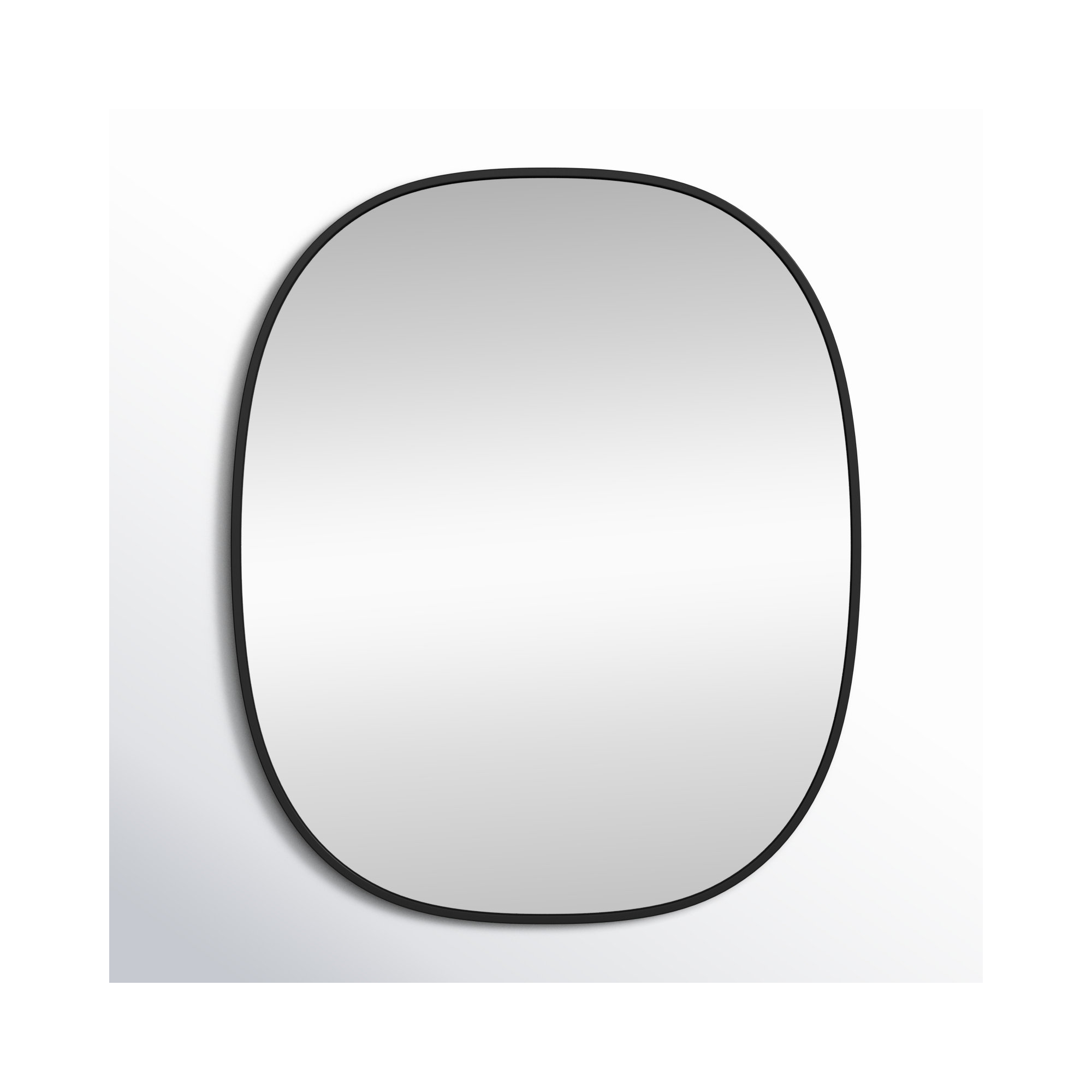 Sabine Metal Curved Oval Wall Mirror, 36" x 30", Black