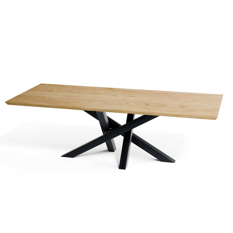 Solid Wood Rectangular Dining Table with Palas Base, 71"L x 36"W x 30"H, Pure Oak, Oak