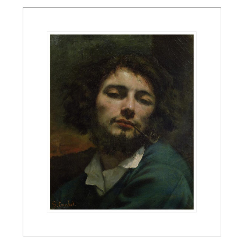Self Portrait or The Man with a Pipe by Gustave Courbet -Framed Giclee Print, 20.39" H x 17.75" W