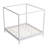 Solid Wood King Size Canopy Bed Frame with Four Poster Support, No Box Spring Needed, Elegant White Finish