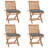 Folding Teak Patio Dining Side Chair with Cushion-1222053219