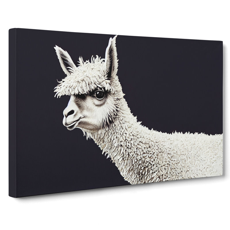 XXX-H1022-WF-7074X Portrait Of A Llama - Wrapped Canvas Print, 35cm H x 50cm W x 3cm D