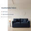 Canapé surdimensionné en chenille surdimensionné, petit canapé 2 places surdimensionné, causeuse moderne et confortable pour salon, chambre à coucher, bureau, combinaison de bricolage, chenille, bleu-38208645