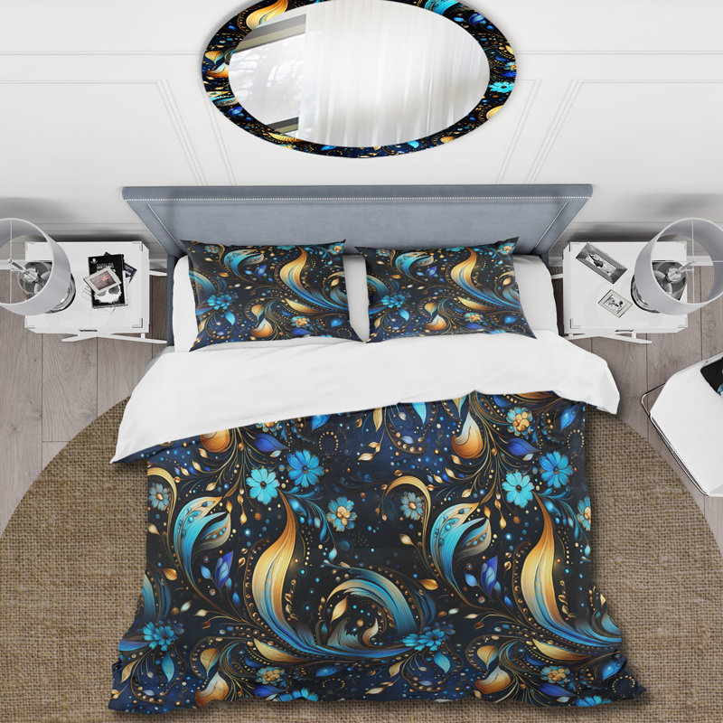 Literie à motif cachemire marocain, Housse de couette pour grand lit et 2 taies décor