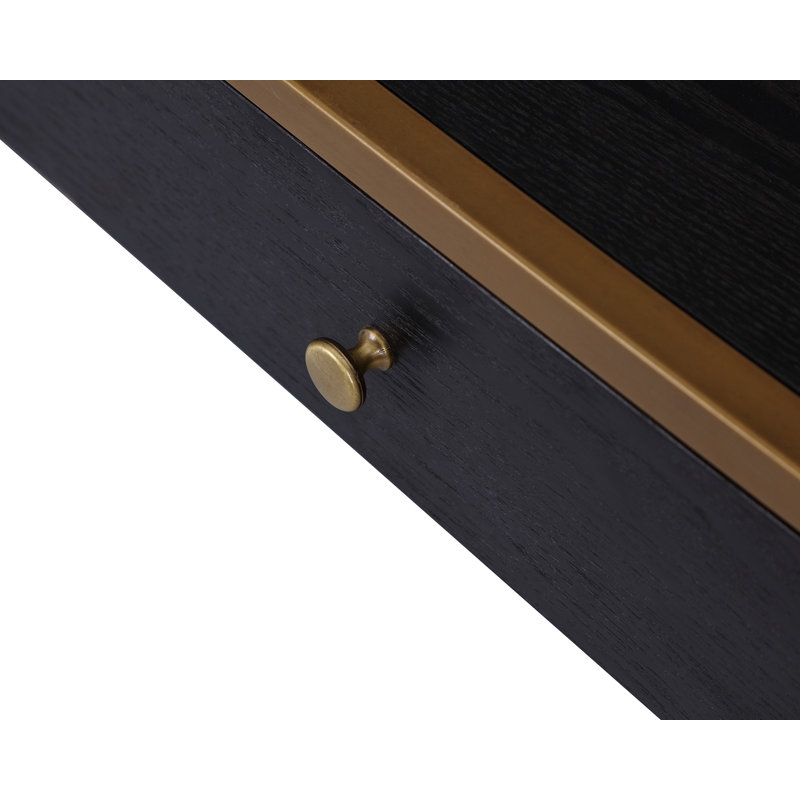 Rivoli 47'' W Console Table, Gold, Black