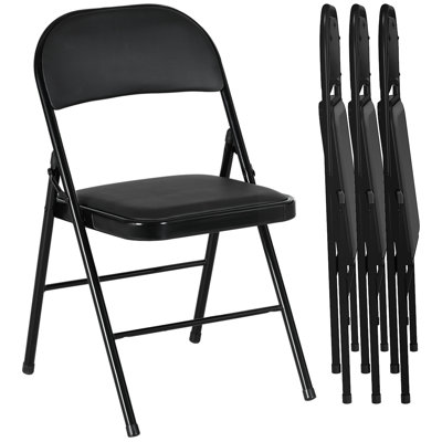 HOMCOM 2/4 Pack Padded Folding Chairs with Cushioned Seat and Metal Frame 