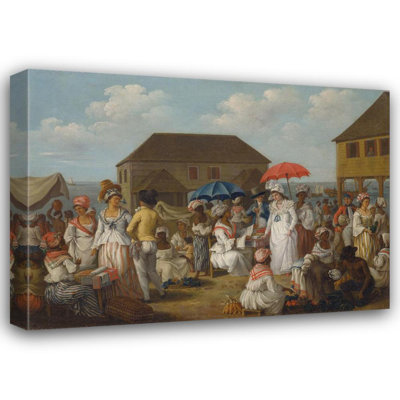 "Linen Market, Dominica" par Agostino Brunias - Art sur toile tendue avec châssis