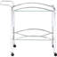 Chariot de cuisine rectangulaire en métal à 2 tablettes en verre pour la salle à manger, finition réfléchissante et placement polyvalent avec chariot-bar, une option de rangement élégante