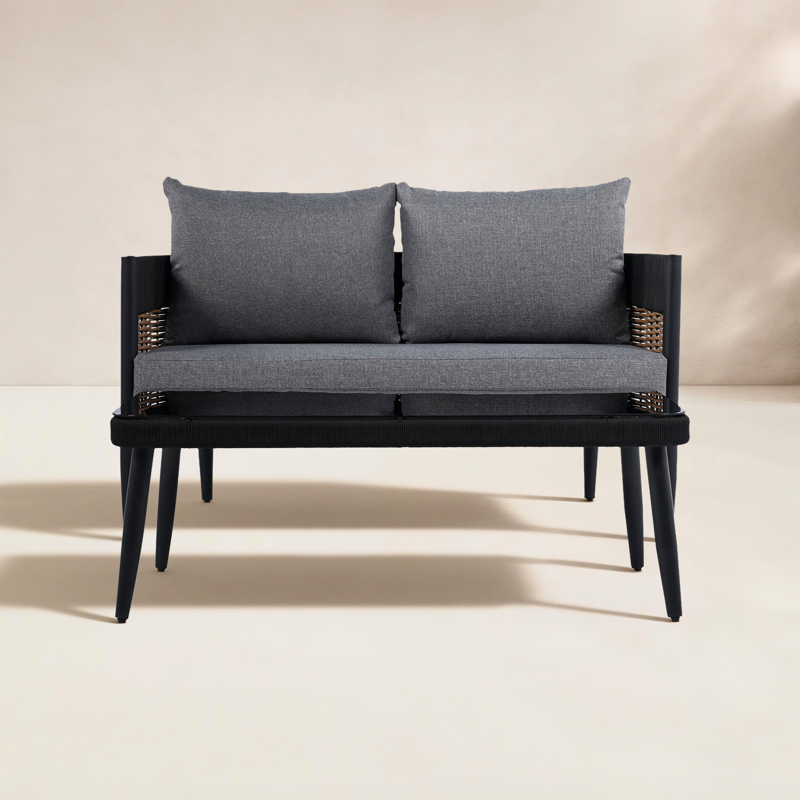 Corrente Bench + Table, Gray