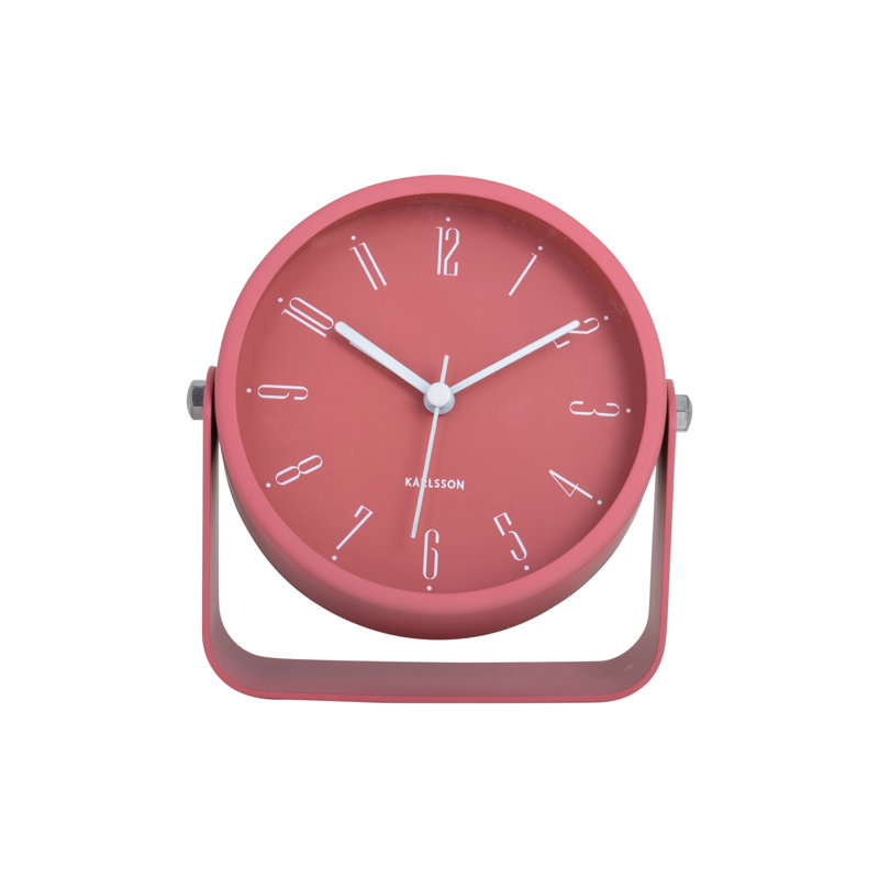 Numerical Iron Mechanical Alarm Tabletop Clock, Red