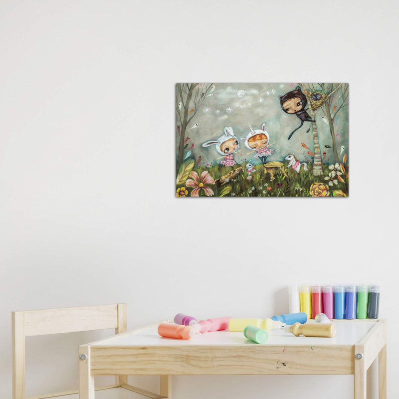 «Night Ballet» par Heather Renaux - impression d'art graphique, H 32 po x l 48 po x 1,5 po, Toile tendue, Pas de tapis