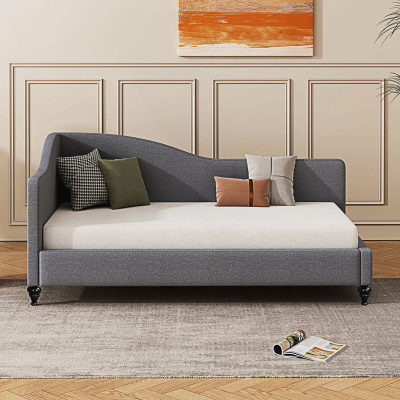 Twin Size L-Shaped Daybed, Day Bed, Gray, Twin