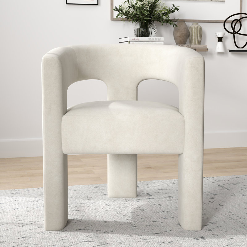 Jauier Velvet Armchair, Beige Velvet