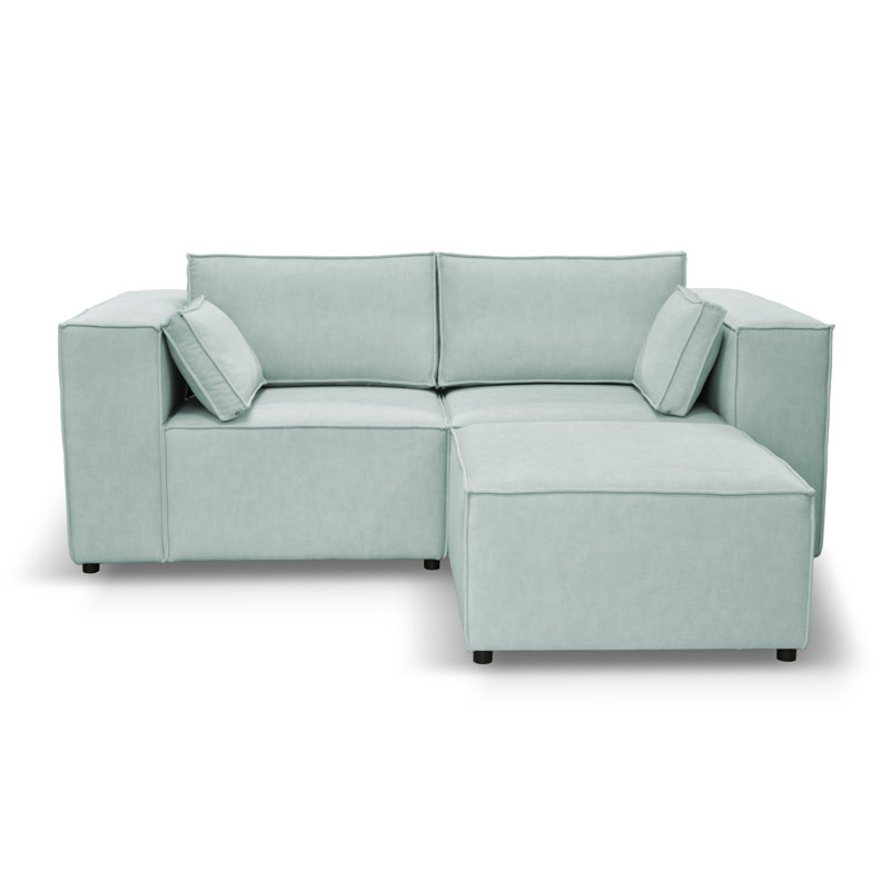 Natan 3 Seater Corner Sofa , Mint Blue