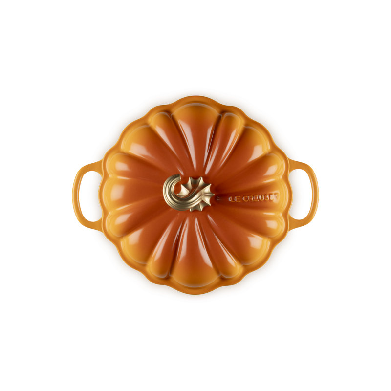 Le Creuset Enameled Cast Iron Pumpkin Cocotte, 4 Qt. - Licorice, Orange