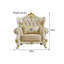 Fauteuil en cuir véritable capitonné européen
