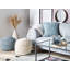 Corrado 40cm Wide Round Solid Colour Pouffe Ottoman-4434016