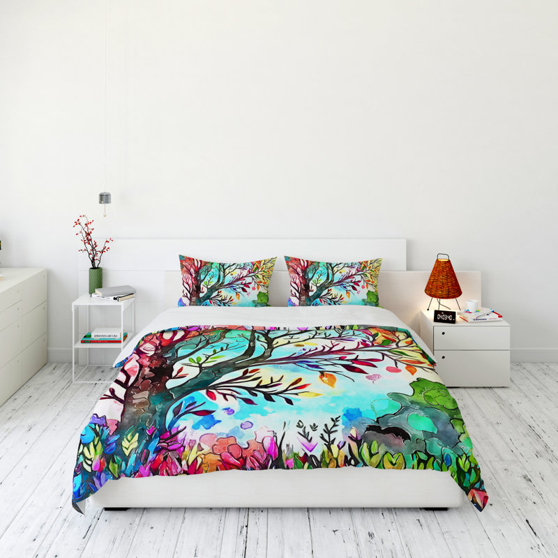 Floral Duvet Cover, Twin Duvet Cover + 1 Queen Sham