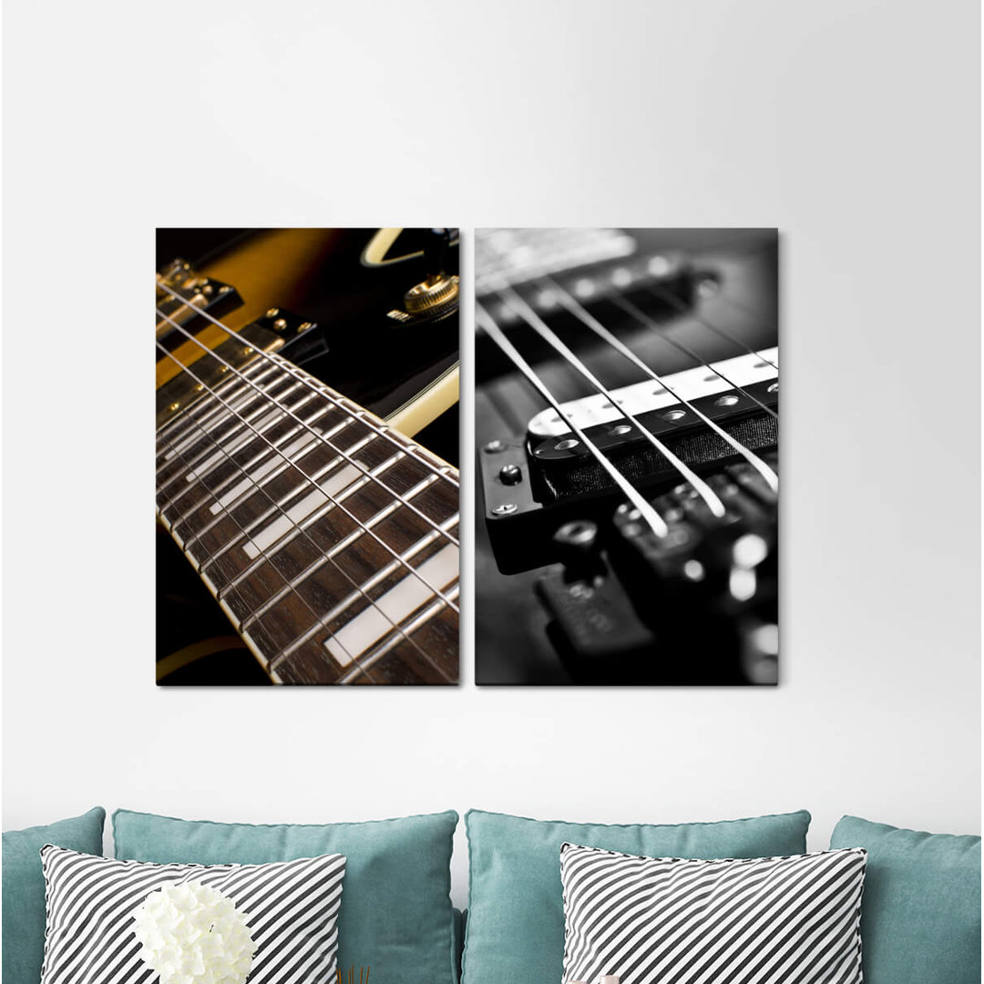 2-tlg. Leinwandbilder-Set - Fotografie „Guitar Music Strings Club Live Music Rock”