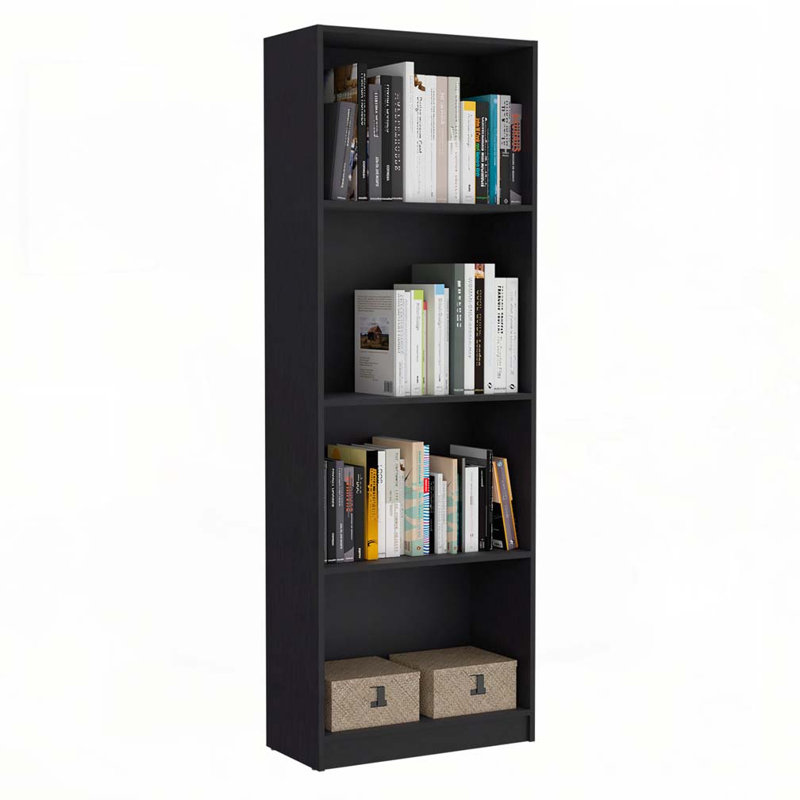 Ensemble de salon noir 4 pièces avec 4 bibliothèques