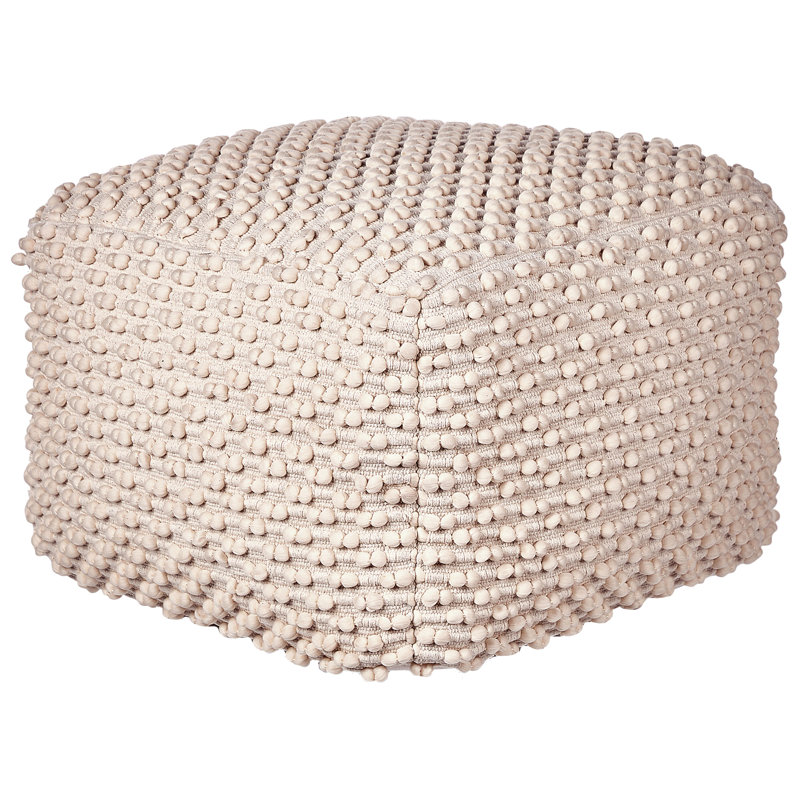 Amaijah 50cm Wide Square Solid Colour Pouffe Ottoman, Taupe