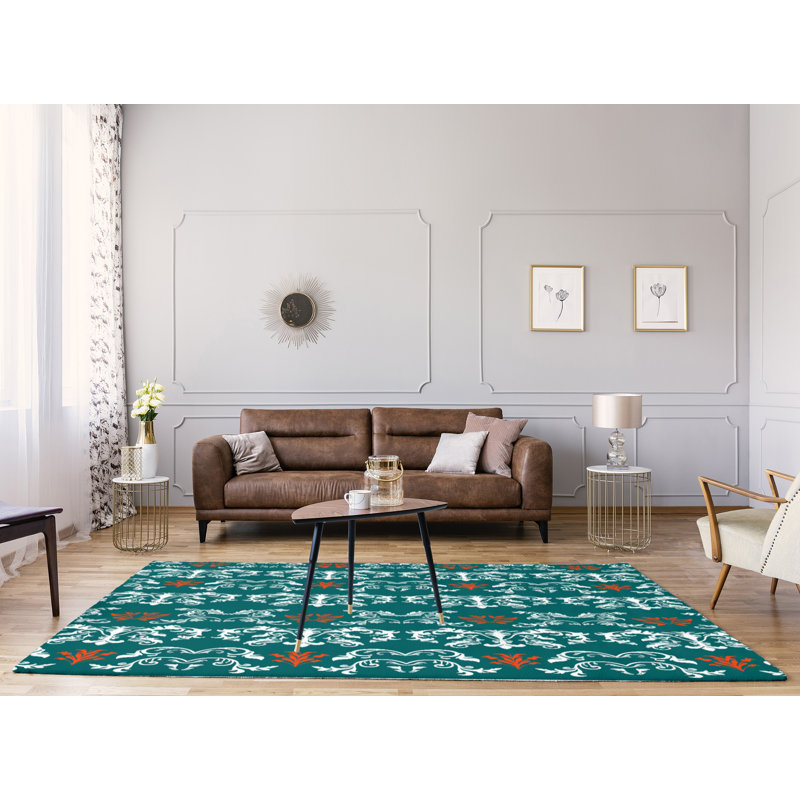 Damask Indoor Rug, Rectangle 9' x 12'