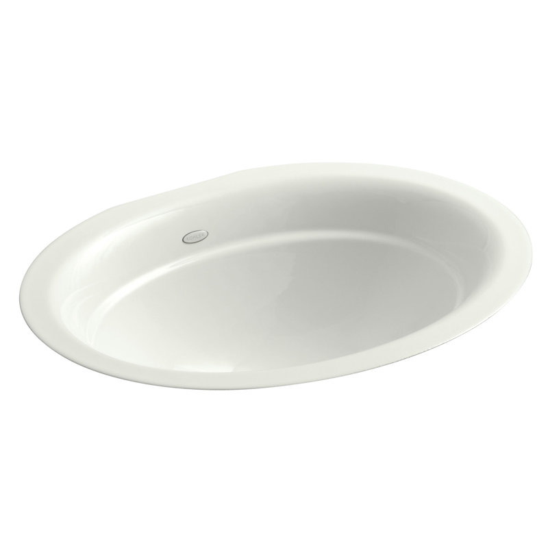 Lavabo de salle de bain ovale encastré en métal Serif, Dune