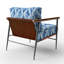 Chaise d'appoint Coastal - Fauteuil bleu Ikat-730246713