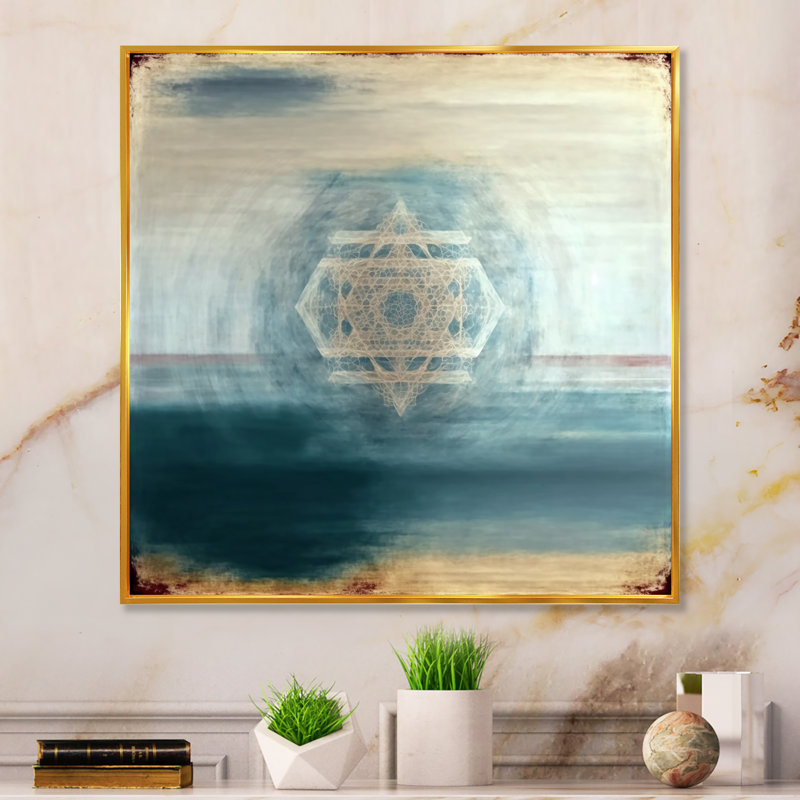 "Fondamental Patterns", impression encadrée sur toile, L 16 po x H 16 po, Or