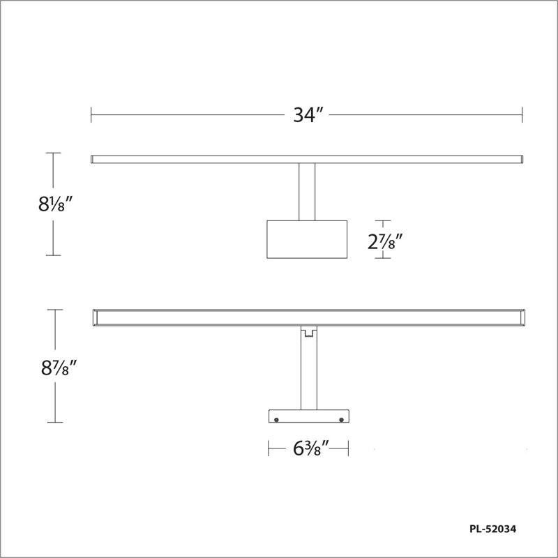 Dimmable LED Wall Mounted Picture Light, 8.13" H x 8.88" W x 34" D, Brushed Nickel