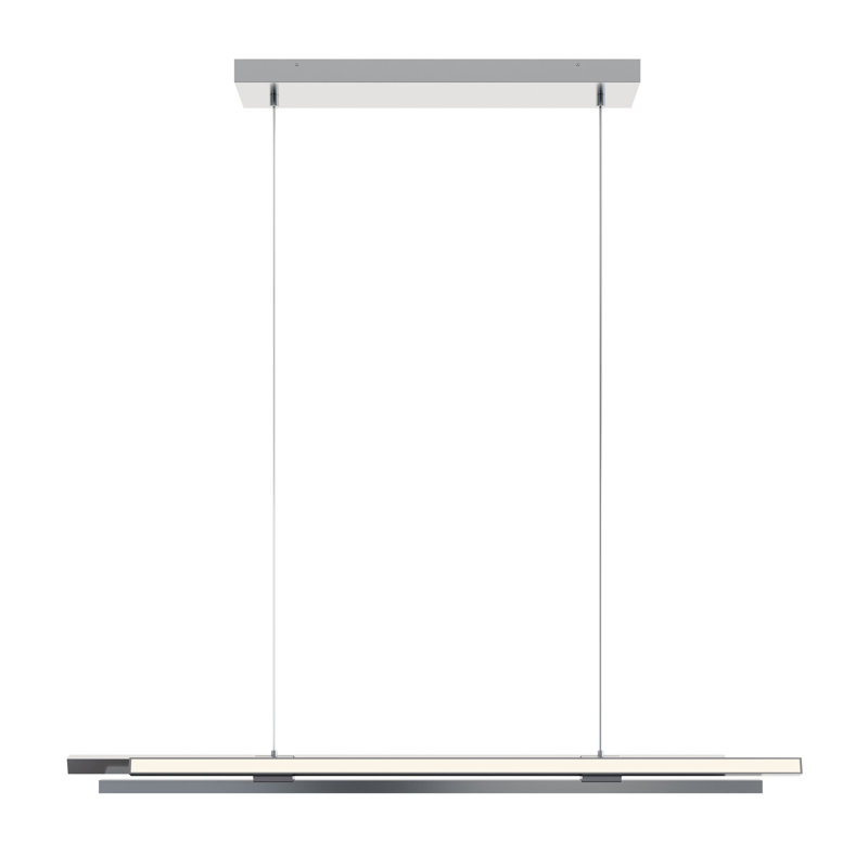 Luminaire suspendu linéaire à 1 lumière pour îlot de cuisine Janilee, Nickel satiné