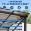 Pergola 10 x 12 pi avec toit incliné, structure de patio à 4 piliers en PC pour le jardin, la cour et la terrasse