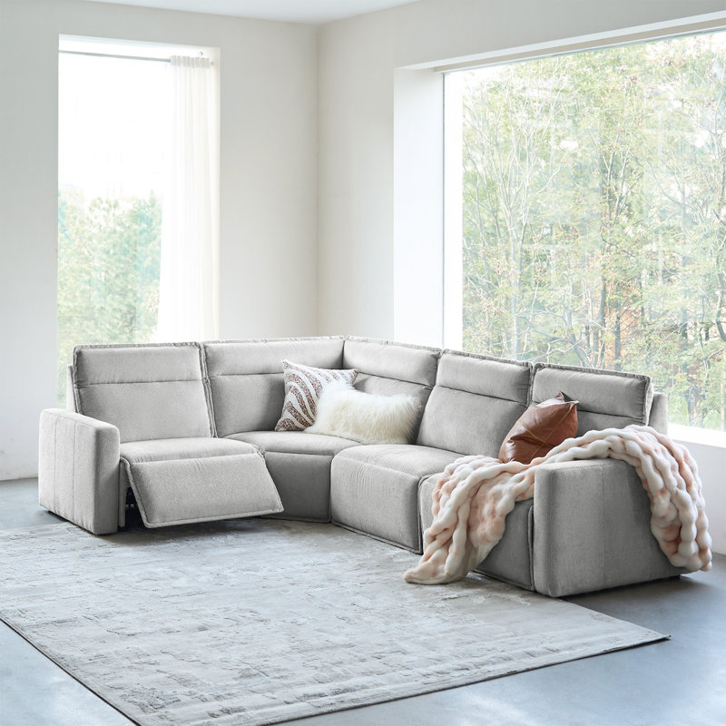 Canapé modulaire inclinable électrique surdimensionné de 124 po Majida avec siège inclinable Majida, 41.5" H x 124" W x 88" D