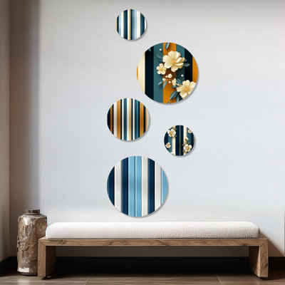 Dorcas - Ensemble d'art abstrait mural rond moderne de 5