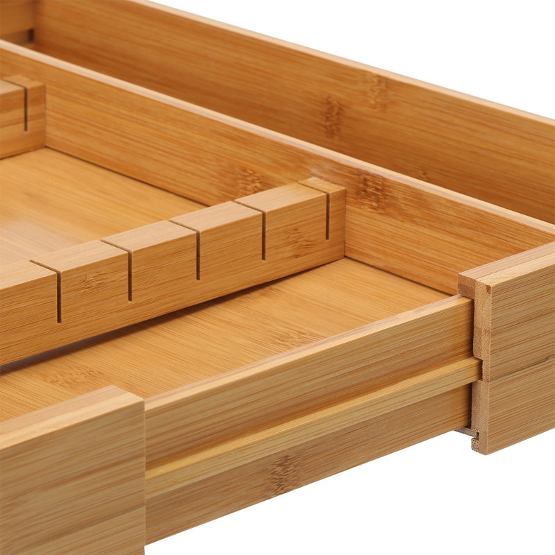 Bamboo Rectangle Utensil Storage Set