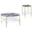 Ensemble de tables basses et de tables rondes modernes 2 pièces avec décorations en verre fumé et marbre
