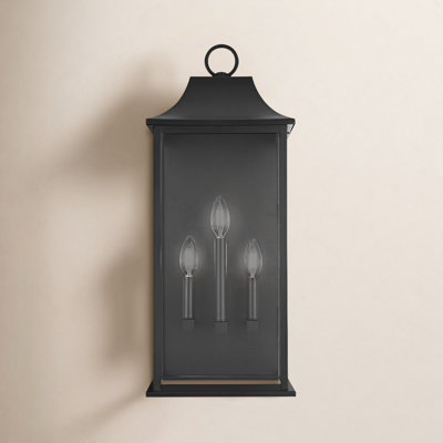 Hanover 10 inch Outdoor Wall Sconce in Black