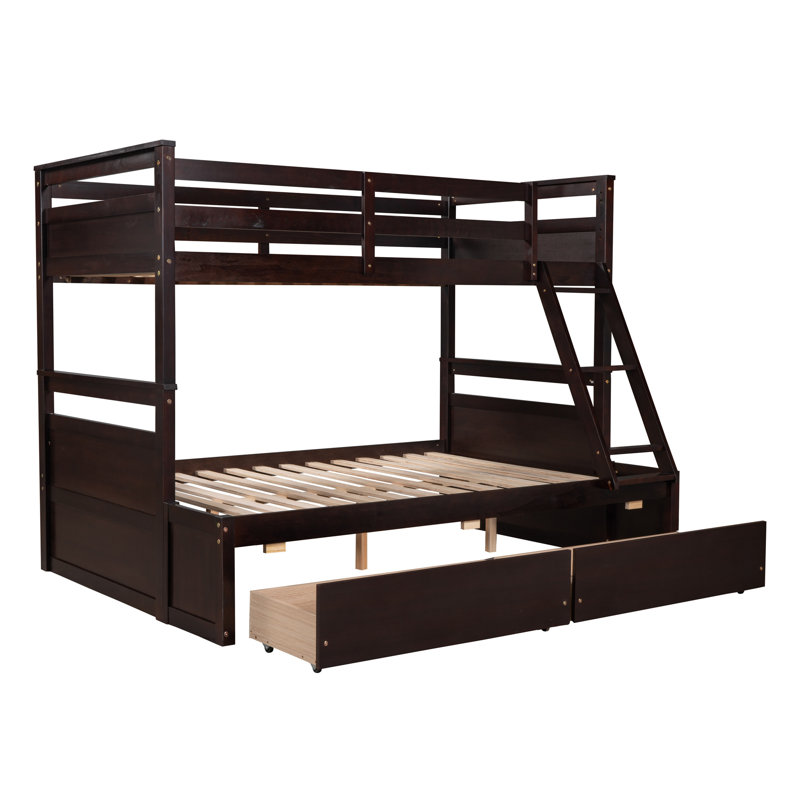 Jadin Kids Twin Over Full Bunk Bed with Drawers, Espresso