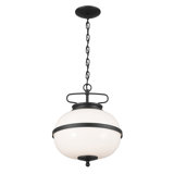 Luminaire suspendu 2 lumières avec verre opale Seagrove