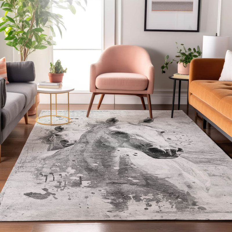 Premium Machine Washable Neiges AMF1719 Animal Rug, Rectangle 5' x 7'6"