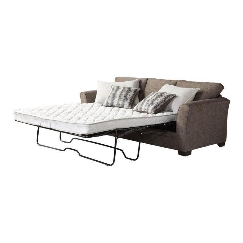 Canapé-lit à accoudoirs évasés 86,5 po Laquonda, Polyester à 100 % de couleur brune
