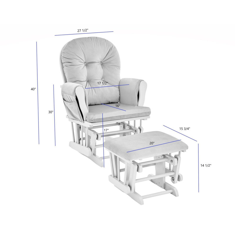 Fauteuil oscillant et repose-pieds, Blanc, Gris clair