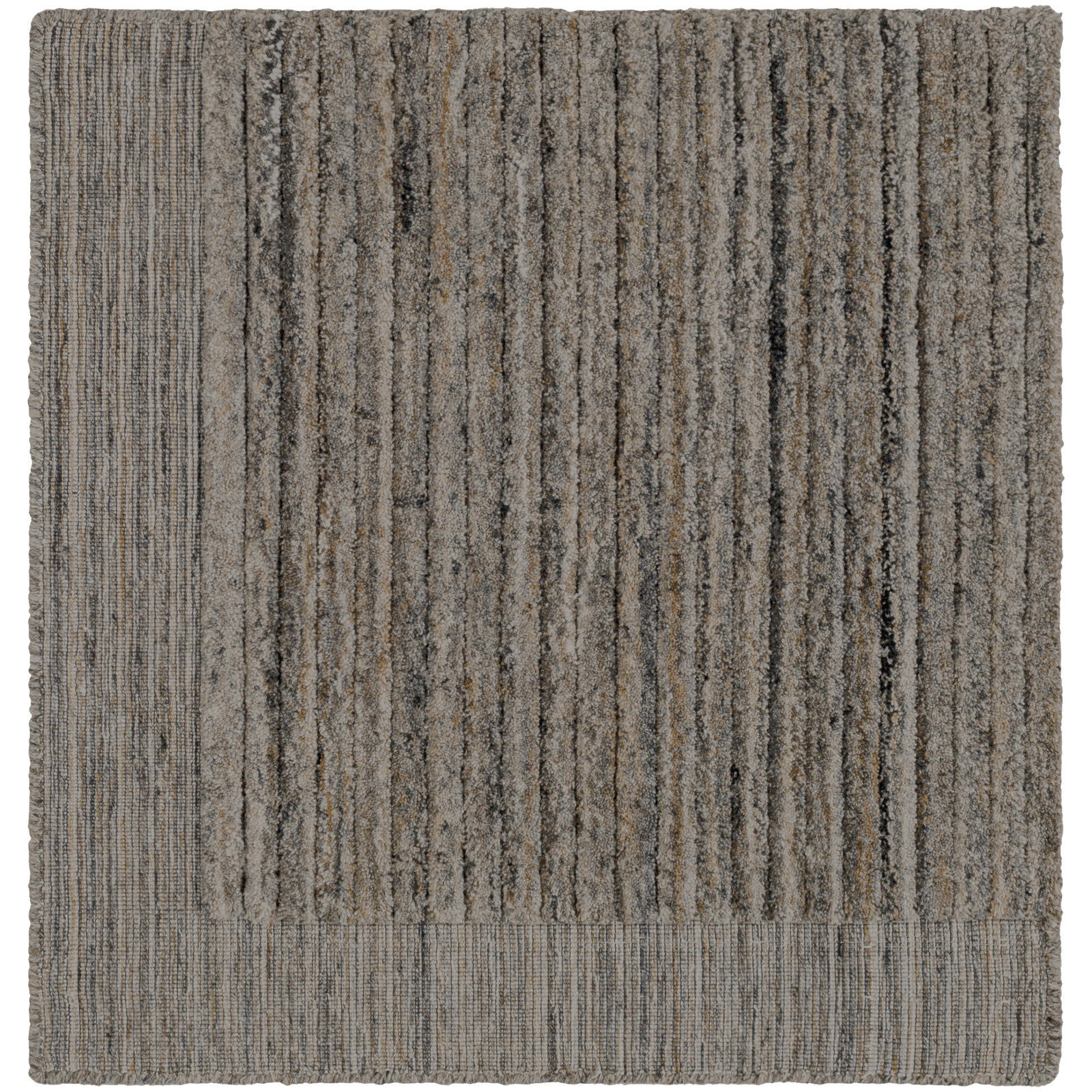 Felipa Handmade Recycled P.E.T Dark Gray/Camel/Beige Indoor/Outdoor Rug, Rectangle 5' x 7'6"