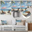 Chaises de plage roses dans un paysage tropical II - Décoration murale plage-911886293-911886295
