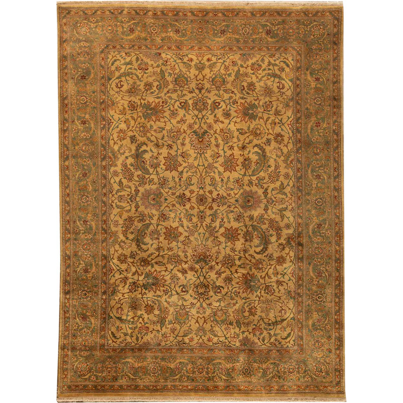 Wool Oriental Area Rug in Gold