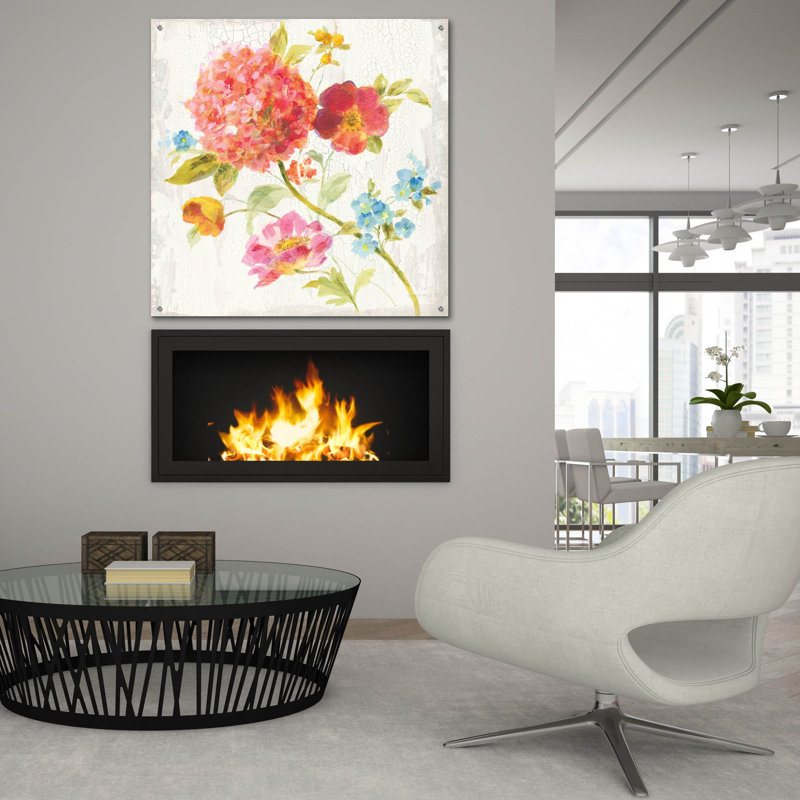  «Full Bloom 4» par Danhui Nai, art mural en verre acrylique, 36 po x 36 po